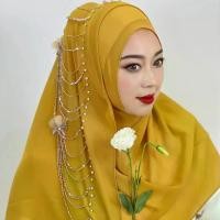 ราคา ผ้าพันคอผู้หญิงชีฟองมุก มีพู่และดอกไม้ปัก ผ้าคลุมไหล่สีทึบ ผ้าคลุมศีรษะ ขายส่ง ผ้าพันคอ (1731489762570176065)