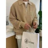 ราคา Half-Zip Knitted Sweater เสื้อไหมพรมแขนยาว เสื้อกันหนาวผู้ชาย มีซิป เสื้อสเวตเตอร์คอวี สินค้าพร้อมส่ง ️ คลุม ทวิต Man Clothing คอกลม ยืด คอถ่วง หรู ๆ ไฮโซ ถัก เกาะอก ฟ (1731508093717350968)