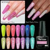 ราคา ยาทาเล็บกลิตเตอร์สะท้อนแสงนีออน, MTSSII, สีชมพู, สีฟ้า, สีม่วง, ยาทาเล็บกึ่งถาวร, แช่ยาทาเล็บ UV LED, ยาทาเล็บ, 7ml (1732277349635557864)