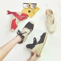 ราคา รองเท้าแตะส้นเตารีดฤดูร้อน สำหรับผู้หญิง สไตล์ 2024 ปิดนิ้วเท้า ผูกเชือกยาง รองเท้าส้นเตารีด สำหรับผู้หญิง (1731635461245339772)