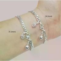 ราคา สร้อยข้อมือเงิน 92.5 ITALY ชุบ ทันสมัย สำหรับเด็ก แสตมป์ Dunhil 925 สร้อยข้อมือเด็ก/ผู้ใหญ่ เงินแท้ (1731579126847080407)