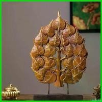 ราคา fortnishop แบบพกพา ไม้แกะสลักใบโพธิ์สีเนื้อไม้เขียนทองบนฐาน ไม้แกะสลักต้นโพธิ์ ไม้แกะสลักของตกแต่งห้องรับแขก ของตกแต่ง ของตกแต่งรีสอร์ท พระพุทธรูป (1730740621161826318)