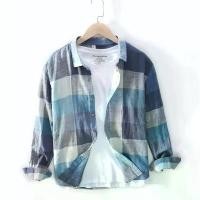ราคา เสื้อเชิ้ตผ้าลินิน สำหรับผู้ชาย แขนยาว ใส่หน้าร้อน บางและระบายอากาศได้ดี เสื้อผ้าฝ้ายลินินลายสก๊อตลำลอง เสื้อหลวม ศิลปะ (1731242839676520046)