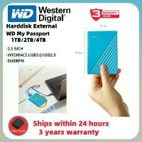 ราคา WD USB3.2Gen1 4TB/2TB/1TB Western Digital HDD External Harddisk ฮาร์ดดิสพกพา รุ่น My Passport ความจุ COD (1731564779309728854)