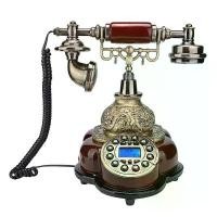 ราคา โทรศัพท์โบราณ เลียนแบบไม้เนื้อแข็ง สีบรอนซ์ สไตล์ยุโรป ดีไซน์แบบเก่า โทรศัพท์บ้าน อีคอมเมิร์ซ (1732202605551127229)
