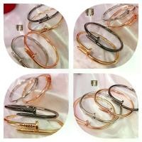 ราคา Thailand กำไลfข้อมือตะปูสีทองพร้อมส่งขนาดกำไล5×6cm.กำไลแฟชั่นเกาหลีกำไลไทเทเนียมแบบเปิด (1731740028071281807)