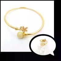 ราคา เซตกำไลแหว ช่อมะกอก+ไหมทองขนาดฟรีไซต์ปรับขนาดได้ 1เซต(กำไล+แหวน) (1729598301557459961)