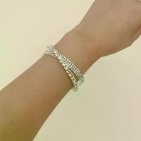 ราคา สร้อยข้อมือเจ้าสาว แฟชั่น หลายชั้น เปิด ประดับพลอยเทียม ยางยืด ฝังเพชร กำไล (1731393755797423262)