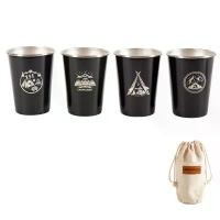 ราคา KCOO - ถ้วยแก้วสแตนเลส 350ml 4 ชิ้น สำหรับตั้งแคมป์กลางแจ้ง พร้อมสายรัด กระเป๋าเก็บของ ท่องเที่ยว ปิกนิก วางซ้อนกันได้ น้ำดื่ม กาแฟ เบียร์ แก้ว เครื่องใช้บนโต๊ะอาหาร (1729944508820261449)