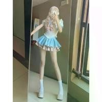 ราคา ชุดเครื่องแบบ JK สำหรับเด็กผู้หญิง สไตล์หวาน โบว์น่าระทึกใจ เสื้อคอปกทหารเรือ กระโปรงพองเอวสูง มีสไตล์ ชุด Ins (1731911721230764891)