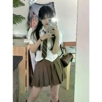 ราคา ชุดเครื่องแบบ JK สไตล์ญี่ปุ่น ดีไซน์น่ารักและเซ็กซี่ สำหรับผู้หญิง สไตล์กระโหลกใหม่ เสื้อเชิ้ตแขนสั้น กระโปรงพลีทเอวสูง เหมาะสำหรับฤดูร้อน บอดี้ สูท atipa เดรส ผ้า คอตตอน อินเดีย (1731350831206663486)