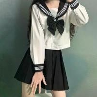 ราคา ชุดเครื่องแบบ JK แบบดั้งเดิม, ชุดกะลาสี, สำหรับผู้หญิง, พื้นฐาน, คอปกสีดำ, กระโปรงจีบอะคาเดมี่สไตล์ญี่ปุ่น 3 เล่ม, เหมาะสำหรับนักเรียนชั้นประถมศึกษา, สีดำ (1731259942279349688)
