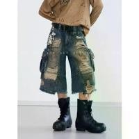 ราคา กางเกงยีนส์กระเป๋า ดีไซน์ย้อนยุคอเมริกัน unisex พลัสไซส์ สำหรับผู้หญิง สไตล์วินเทจฤดูร้อน กางเกง Capri คาร์โก้ levi 505 (1731789406117266473)