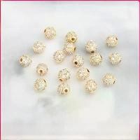 ราคา ลูกปัดเพทายชุบทอง 18K ไมโครปูด้วยลูกปัดกลมฝังเพชร ลูกปัดเว้นวรรคสี การเก็บสี ลูกปัดทอง อุปกรณ์เครื่องประดับ DIY (1731467238135399748)