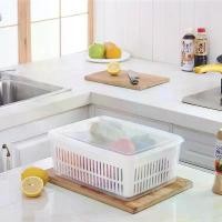 ราคา กล่องถนอมอาหาร ท่อระบายน้ำในครัว ทรงสี่เหลี่ยมผืนผ้า เหมาะสำหรับผัก ผลไม้ อาหารทะเล และเนื้อสัตว์ พร้อมฝาปิด ทำจากพลาสติก กล่องเก็บของในตู้เย็น กล่อง ใส่ เครื่อง น้ําแข็งใส มี ฝาปิด (17322638541607097