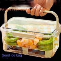 ราคา กล่องถนอมอาหารสดแบบพกพาแช่แข็งพาร์ติชั่นสองชั้น เหมาะสำหรับออกไปเที่ยวในฤดูใบไม้ผลิกลางแจ้ง กล่องเบนโตะ ใช้ในสำนักงาน ปิกนิก ของว่าง ผลไม้ กล่องปิดผนึก เหมาะสำหรับตู้เย็นขนาดเล็กมือถือ (17317517488108