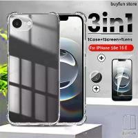 ราคา เคสป้องกัน, สำหรับ iPhone 16e, ifon 16E, ifon16 E, 6.1", 5G, เคสใส, พร้อมกระจกนิรภัยหน้าจอ, ฟิล์มกล้อง (1732084300011767810)