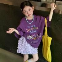 ราคา เสื้อผ้าเด็ก สไตล์เกาหลี สำหรับเด็กผู้หญิง ทรงหลวม เสื้อยืดพิมพ์ลายการ์ตูน เสื้อยืดแขนสั้น ฤดูร้อน 2566 มาใหม่ เสื้อ baby tee always wonder shirt สติช (1731518490818741373)