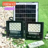 ราคา ไฟโซล่าเซลล์ 100W +2 LEDโซล่าเซลล์ ไฟสปอตไลท์ โซลาร์เซลล์ ไฟกันน้ำกลางแจ้ง แสงสีขาว อัพเกรดใหม่ (1729613283085814035)