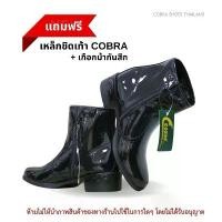 ราคา รองเท้า COBRA รุ่น 0075-B ฮาฟหนังแก้ว เคลือบแก้วเงางาม สีดำ (1731081817044585322)