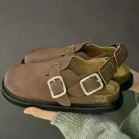 ราคา รองเท้า Birkenstock หนังแท้ สำหรับผู้หญิง มีฝาปิดนิ้วเท้า สไตล์เรโทร ฤดูใบไม้ผลิ 2024 มาใหม่ พร้อมหัวเข็มขัดอเนกประสงค์ ลำลองขี้เกียจ รองเท้าผู้หญิง (1730222317118392991)
