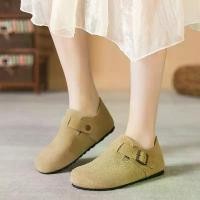 ราคา รองเท้า Birkenstock, ซานซี, หนังแท้, สำหรับผู้หญิง, พื้นหนา, รวมทุกอย่าง, พื้นรองเท้าเพิ่มความสูง, มาใหม่, Gommino, รองเท้าขี้เกียจหัวโต (1730304968727235231)