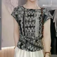 ราคา เสื้อชีฟองพิมพ์ลาย คอกลม ไซส์ใหญ่ เสื้อผ้าผู้หญิง เสื้อผ้าคุณแม่ บางและอ่อนเยาว์ เหมาะสำหรับเยาวชน (1731550600119945189)
