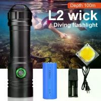 ราคา ไฟฉาย LED ดำน้ำ, ทรงพลัง, ไฟฉายดำน้ำ, กันน้ำ IPX8, ไฟแฟลช (1730697410530674802)