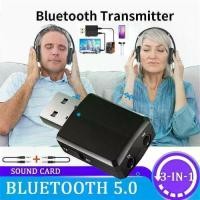 ราคา อุปกรณ์ดิจิตอล, Dongle ไร้สาย, เครื่องส่งสัญญาณ USB, การ์ดเสียง, อะแดปเตอร์บลูทูธ 5.0 3 in 1, ตัวรับสัญญาณเสียงเพลง (1731582214955042999)