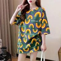 ราคา เสื้อยืดพิมพ์ลาย ครึ่งแขน สำหรับผู้หญิง แขนสั้น สไตล์เกาหลี ทรงหลวม ไซส์ใหญ่ คลุมเข่า เสื้อท็อป เหมาะสำหรับฤดูใบไม้ผลิและฤดูร้อน 2023 ผ้า คน อวบอ้วน ชุด เวียดนาม คนอ้วน ccoo (1731735527442844252)