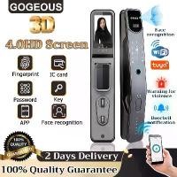 ราคา GOGEOUS tuya smart door lock digital door lock face recognition smart door lock fingerprint IC card password smart door lock for hotel apartment home (1731626113307543023)