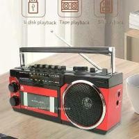 ราคา เครื่องเล่นแผ่นเสียงตั้งโต๊ะ สไตล์เรโทร พร้อมวิทยุ Am/Fm แบบพกพา เครื่องเล่นแผ่นหยุดอัตโนมัติ การเชื่อมต่อ USB/TF Card (1731694060721505523)