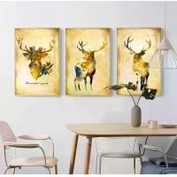 ราคา กรอบรูปตกแต่งพื้นหลังห้องนั่งเล่น 3 รูป กวาง ปลา กรอบรูปดอกไม้ ของขวัญ (1731024486416550494)