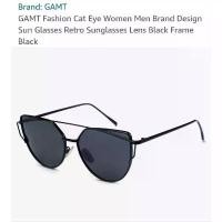 ราคา แว่นกันแดด GAMT Mirrored Cat Eye Sunglasses Metal Frame Flat Lens Women Sunglasses. 57mm. (1732095530364602766)