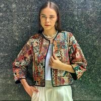 ราคา Cora Bolero เสื้อผ้าฝ้าย, ZIYA, เสื้อเบลเซอร์คาร์ดิแกนบูฮีเมียนชาติพันธุ์อาเซียน กราม สียีนส์ คอปาด baby tee (1731338364072461323)