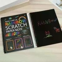 ราคา สมุดวาดภาพสายรุ้ง Scratch Paper สมุดสเก็ตช์ภาพสีดำเส้นสีรุ้ง สมุดขูดสีรุ้ง สมุดระบายสี แบบขูด สีสายรุ้งart master art master สมุดวาดภาพ เรนาซองซ์ (1731657322377218705)