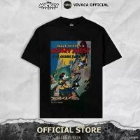 ราคา เสื้อยืดDisney MK-256 ลิขสิทธิ์แท้ (Walt Disney Mickey Mouse ปก comic สีดำ/ สกรีนหน้า) คอกลม (1731417608107361359)