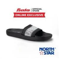 ราคา Bata บาจา (Online Exclusive) ยี่ห้อ North Star รองเท้าแตะชายสำหรับหลังออกกำลังกาย รองเท้าแตะพื้นแบน รุ่น Blane สีดำ 8206030 (1729580062707911322)