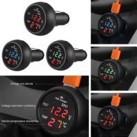 ราคา เครื่องวัดจอ LCD ดิจิตอล, สากล, จอแสดงผลคู่ 3 in 1, เครื่องชาร์จ USB ในรถยนต์, 12V / 24V, เครื่องวัดแบตเตอรี่รถยนต์ (1732325547783457015)