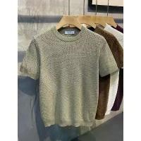 ราคา เสื้อเชิ้ตแขนสั้นสำหรับผู้ชาย สีพื้น เนื้อผ้า ทอ ทรงสลิมฟิต เสื้อยืดคอกลมถัก หรูหรา หรูหรา และระบายอากาศได้ เหมาะสำหรับฤดูร้อน Clothing Man น้ำเงิน สีเทา ผ้า แบรนด์ เนม ฟอก (1731599865368316019)