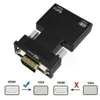 ราคา HDMI Female to VGA Male Converter+Audio Adapter Support 1080P Signal Output (Black) Video (1731821967751743908)
