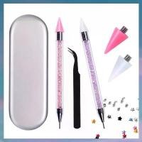 ราคา (NUQR) Nail Rhinestone Picker Tool Plastic Wax Tip Pencil Pick Up Applicator, DIY Nail Dotting Pen with 1PCS Tweezers (1731618882091058898)
