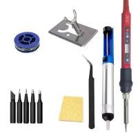 ราคา ชุดเตารีดเชื่อม 80W อุณหภูมิปรับได้ LCD เครื่องมือเชื่อมประสาน เครื่องทำความร้อนเซรามิก เคล็ดลับการเชื่อม แหนบ ลวดเชื่อม (1731431594737960806)