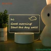 ราคา Rodneyshop258 แบบพกพา Gift 3D Message Board Night Light Creative Bedroom Bedhead DIY Transparent USB Handwritten Tablet Table Light (1731197692956674949)