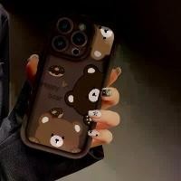 ราคา เคส iPhone, เคสฝ้าสีน้ำตาลน่ารัก, เข้ากันได้กับ iPhone 15, 14, 13, 12, 11, 7, 8, XR, XS, Pro Max, Plus, เคสโทรศัพท์ Apple, ฝาครอบอุปกรณ์เสริมที่วาด, ฟิล์มกันรอย, เหมาะสำหรับสมาร์ทโฟนและโทรศัพท์มือถือ