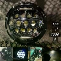 ราคา ไฟหน้า LED Projector ขนาด 7 นิ้ว เม็ดข้าวโพด หน้าดำ (1729626941065366233)