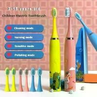 ราคา แปรงสีฟันเด็ก ลายการ์ตูน หัวเปลี่ยน 5 หัว แปรงสีฟันไฟฟ้า สำหรับเด็ก ลายการ์ตูน และอัลตราโซนิก แปรงสีฟันไฟฟ้าแบบใช้แบตเตอรี่ เหมาะสำหรับเด็ก (1731220235733861529)