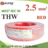 ราคา สายไฟ THW 60227 IEC01 ทองแดงฉนวนพีวีซี ขนาด 2.5 Sq.mm. สีแดง (100 เมตร) รุ่น THW-IEC01-2-RED-100m (1731108032147654842)