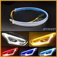 ราคา postabshop ความคงทน 60ซม. DRL สายไฟ LED ยืดหยุ่นสำหรับติดรถยนต์ไฟหรี่สีไอบลู ไฟเลี้ยวสีส้มไฟวิ่งยังมีสีขาว-ส้ม แดง-ส้ม Car รถจักร (1730817163892656593)