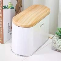 ราคา ถังขยะทรงวงรี ฝาไม้ ถังขยะในครัวเรือน พลาสติก ขนาดเล็ก ถังขยะตั้งโต๊ะ ถังขยะในรถขนาดเล็ก กดเปิดฝา (1731629974120924670)